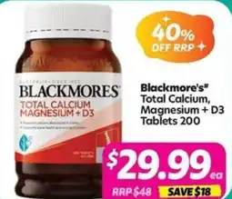 Your Discount Chemist Blackmore's Total Calcium, Magnesium+D3 offer