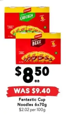 Drakes Fantastic Cup Noodles 6x70g offer