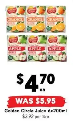 Drakes Golden Circle Juice 6x200ml offer