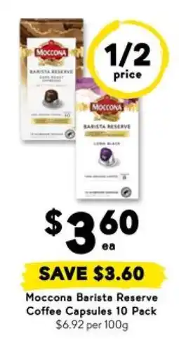 Drakes Moccona Barista Reserve Coffee Capsules 10 Pack offer