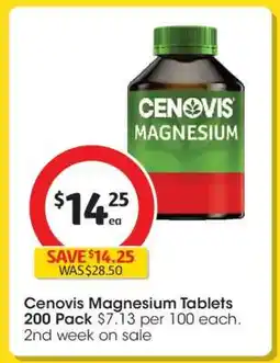 Coles Cenovis Magnesium Tablets 200 Pack offer
