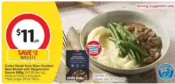 Coles Coles Made Easy Slow Cooked Beef Brisket with Peppercorn Sauce 500g offer