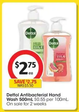 Coles Dettol Antibacterial Hand Wash 500mL offer