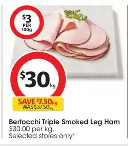 Coles Bertocchi Triple Smoked Leg Ham offer