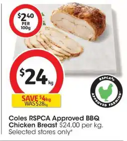 Coles Coles RSPCA Approved BBQ Chicken Breast offer