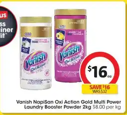 Coles Vanish NapiSan Oxi Action Gold Multi-Power Laundry Booster Powder 2kg offer