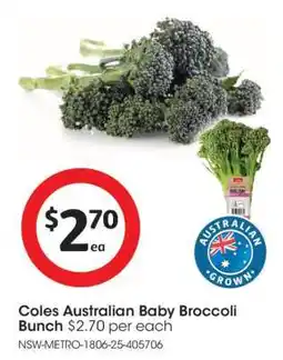 Coles Coles Australian Baby Broccoli Bunch offer