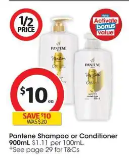 Coles Pantene Shampoo or Conditioner 900mL offer