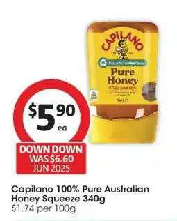 Coles Capilano 100% Pure Australian Honey Squeeze 340g offer