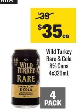 Coles Wild Turkey Rare & Cola offer