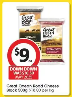 Coles Great Ocean Road Cheese Block 500g offer