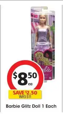 Coles Barbie Glitz Doll 1 Each offer