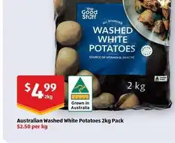 ALDI Australian Washed White Potatoes 2kg Pack offer