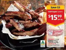 ALDI Ironbark Pork Pork Ribs per kg offer
