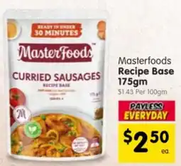 Spar Masterfoods Recipe Base offer