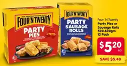 Spar Four 'N Twenty Party Pies or Sausage Rolls offer