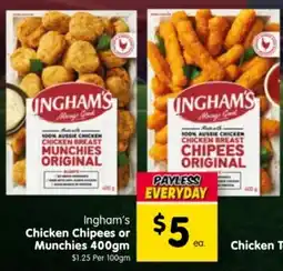 Spar Ingham's Chicken Chipees or Munchies offer