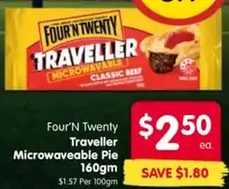 Spar FourN Twenty Traveller Microwaveable Pie offer