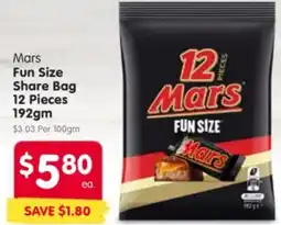 Spar Mars Fun Size Share Bag offer