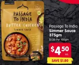 Spar Passage To India Simmer Sauce offer