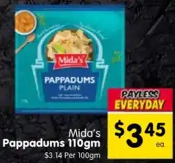 Spar Mida's Pappadums offer