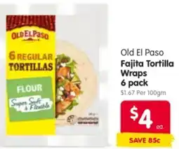 Spar Old El Paso Fajita Tortilla Wraps offer