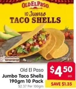 Spar Old El Paso Jumbo Taco Shells offer