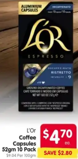 Spar L'Or Coffee Capsules offer