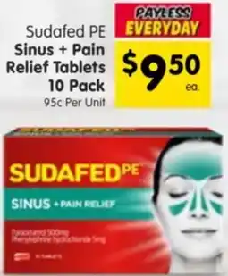 Spar Sudafed PE Sinus + Pain Relief Tablets offer