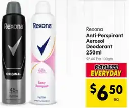 Spar Rexona Anti-Perspirant Aerosol Deodorant offer