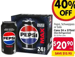 Spar Pepsi, Schweppes or Solo Cans offer