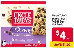 Spar Uncle Toby's Muesli Bars offer