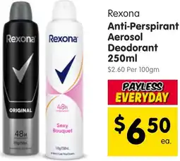 Spar Rexona Anti-Perspirant Aerosol Deodorant offer