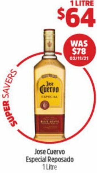 Jose Cuervo Especial Reposado 1 Litre