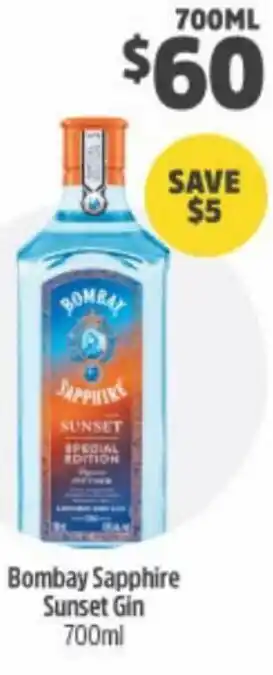 BWS Bombay Sapphire Sunset Gin 700ml offer