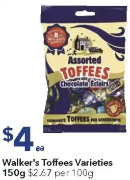Ritchies Walker's Toffees Varieties offer