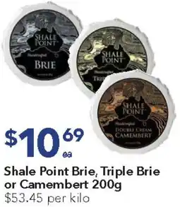 Shale Point Brie, Triple Brie or Camembert