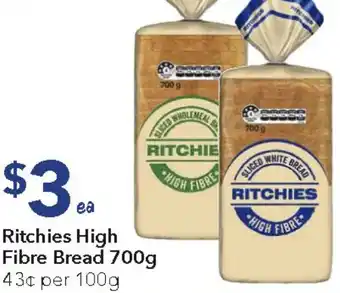 Ritchies Ritchies High Fibre Bread offer