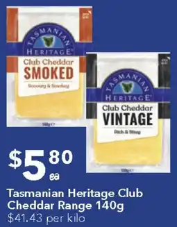 Ritchies Tasmanian Heritage Club Cheddar Range offer