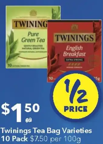 Ritchies Twinings Tea Bag Varieties offer