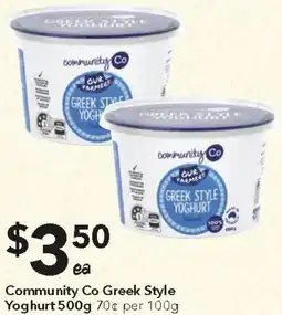 Ritchies Community Co Greek Style Yoghurt offer