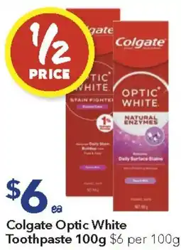 Ritchies Colgate Optic White Toothpaste $6 per 100g offer
