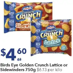 Ritchies Birds Eye Golden Crunch Lattice or Sidewinders offer