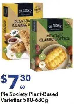Ritchies Pie Society Plant-Based Varieties offer