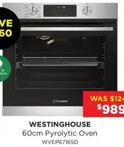 Bing Lee Westinghouse 60cm Pyrolytic Oven offer