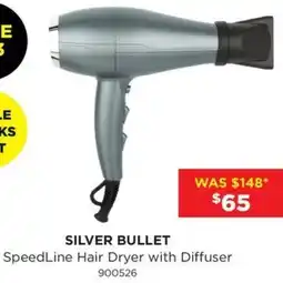 Bing Lee Silver bullet SpeedLine Hair Dryer with Diffuser offer