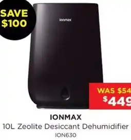 Bing Lee Ionmax 10L Zeolite Desiccant Dehumidifier offer