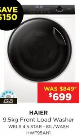 Bing Lee Haier 9.5kg Front Load Washer offer