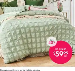 Pillow Talk Genevieve quilt cover set by Habitat Microfibre QB offer