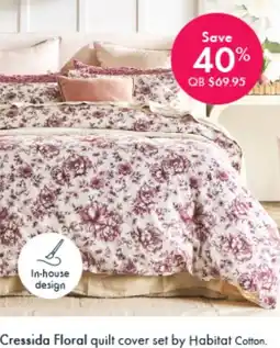 Pillow Talk Cressida Floral quilt cover set by Habitat Cotton QB offer